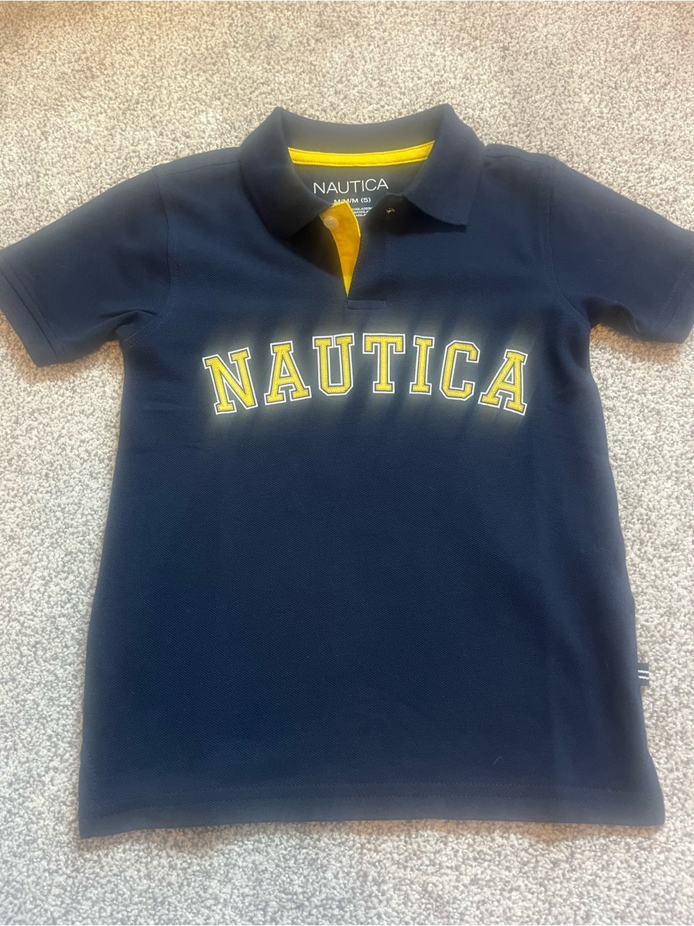 Nautica Navy Polo with Yellow Lettering